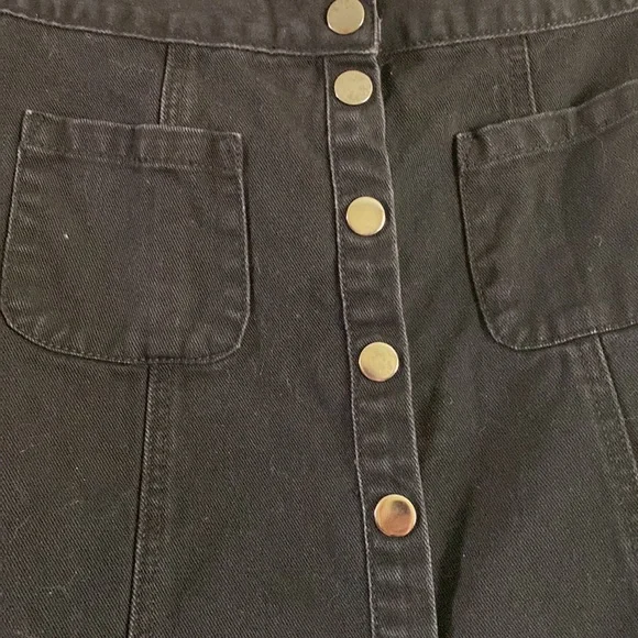 Urban Outfitters BDG Denim Black Button Mini Skirt - Picture 2 of 6